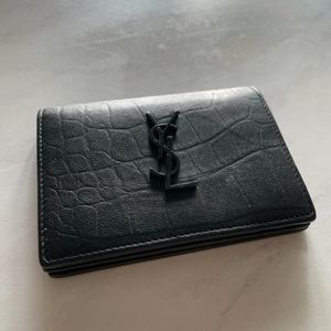 SAINT LAURENT BLACK LEATHER WALLET
